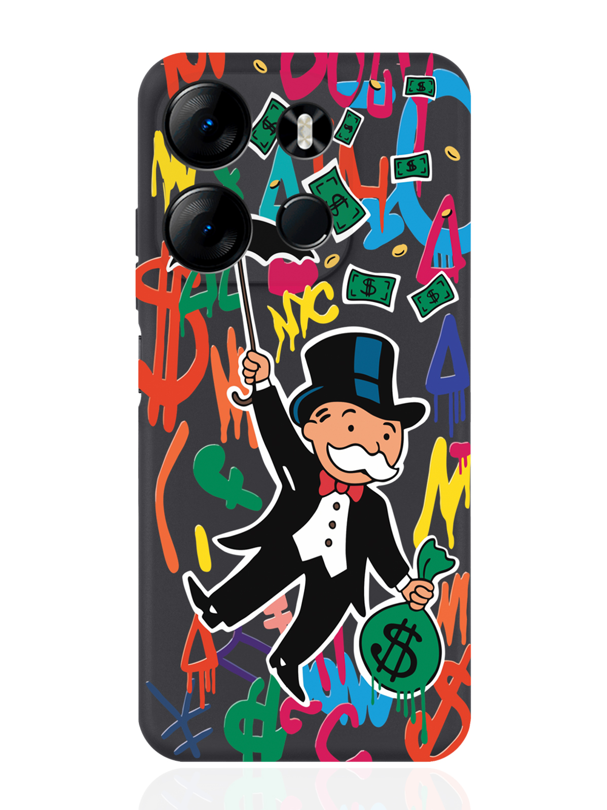 фото Чехол musthavecase для tecno spark go 2023/tecno pop 7 pro rich uncle pennybags черный