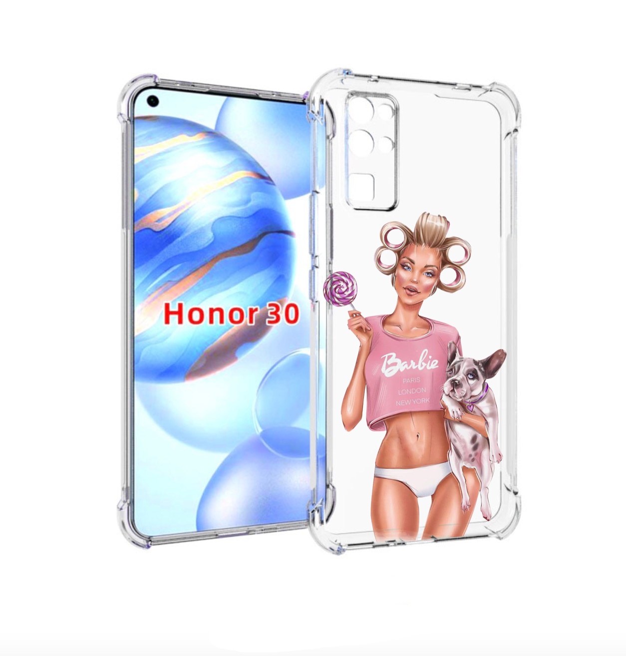 

Чехол бампер MyPads Барби-с-собачкой женский для Honor 30 (BMH-A, Прозрачный, Tocco