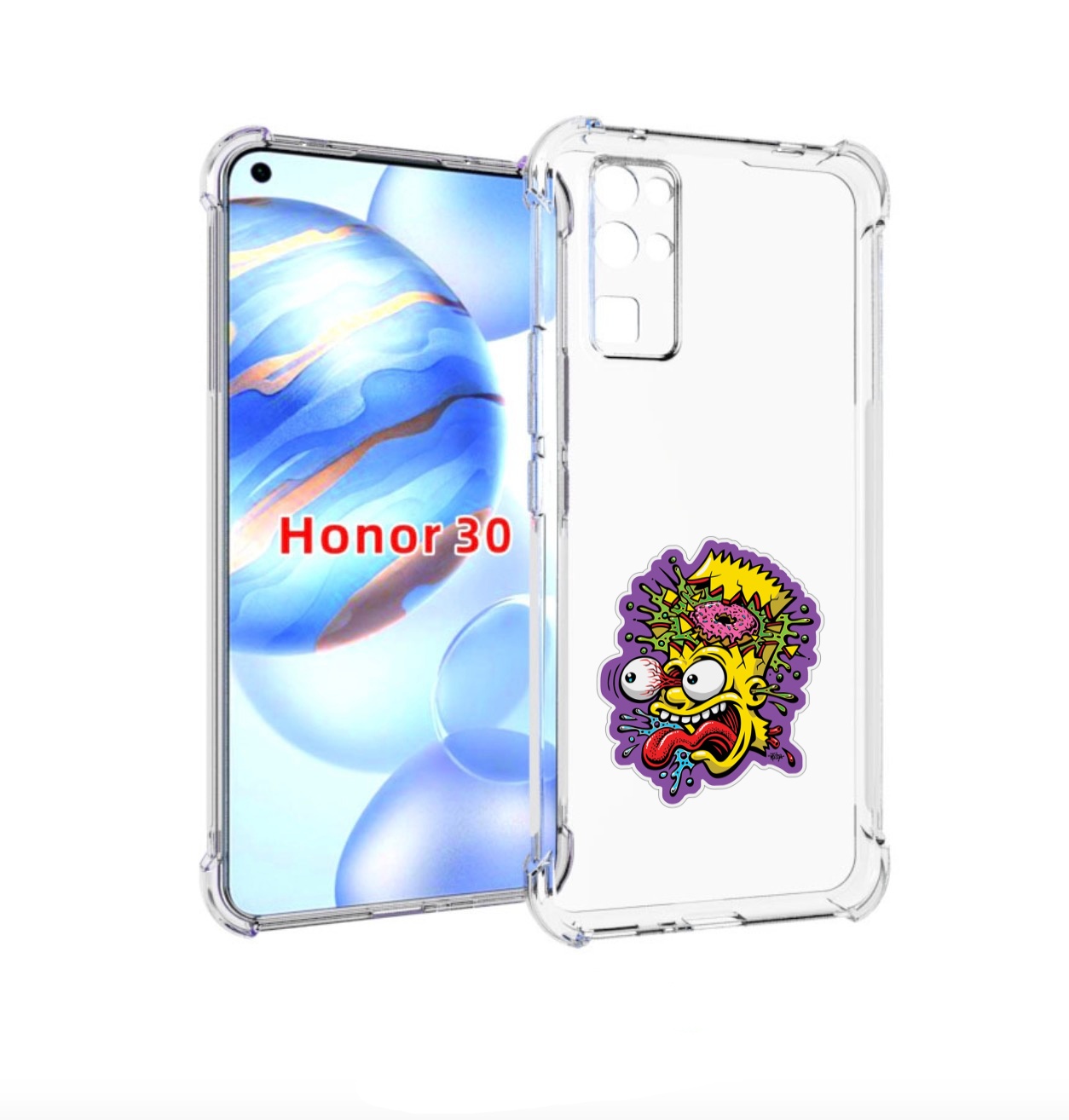 

Чехол бампер MyPads Барт-Симпсон для Honor 30 (BMH-AN10) противо, Прозрачный, Tocco