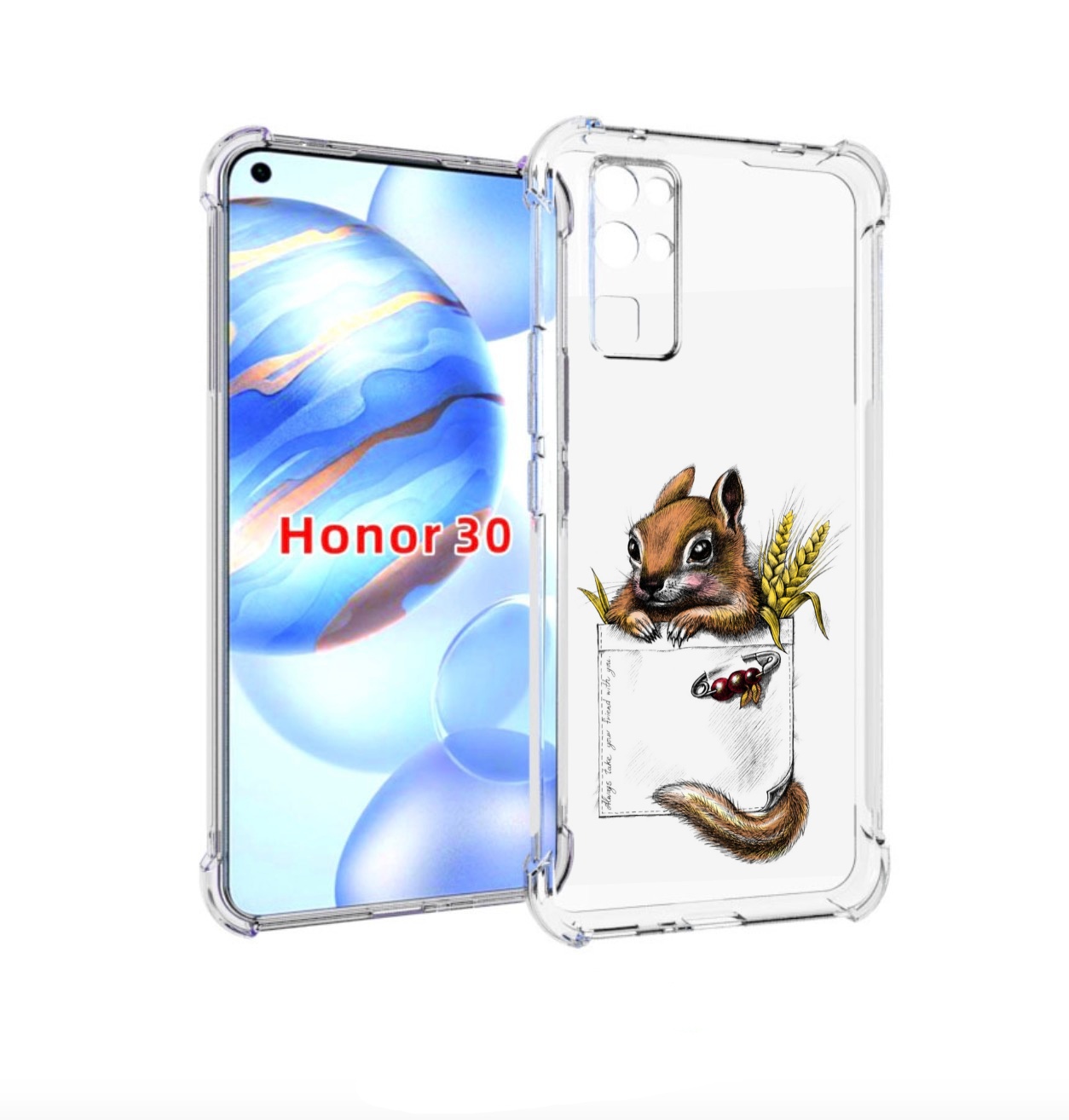 

Чехол бампер MyPads Белочка для Honor 30 (BMH-AN10) противоударный, Прозрачный, Tocco