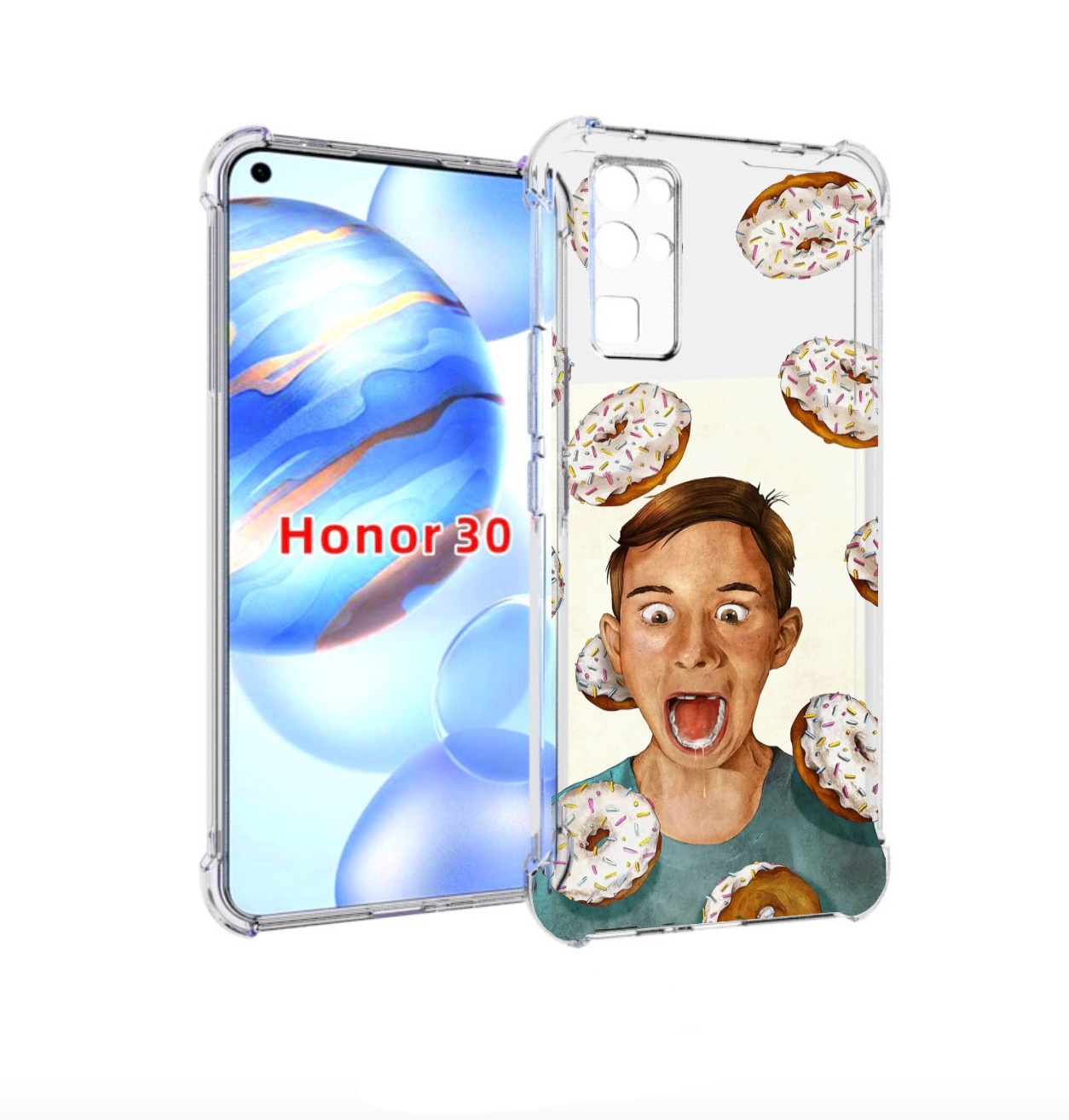 

Чехол бампер MyPads Бешенные-пончики для Honor 30 (BMH-AN10) про, Прозрачный, Tocco