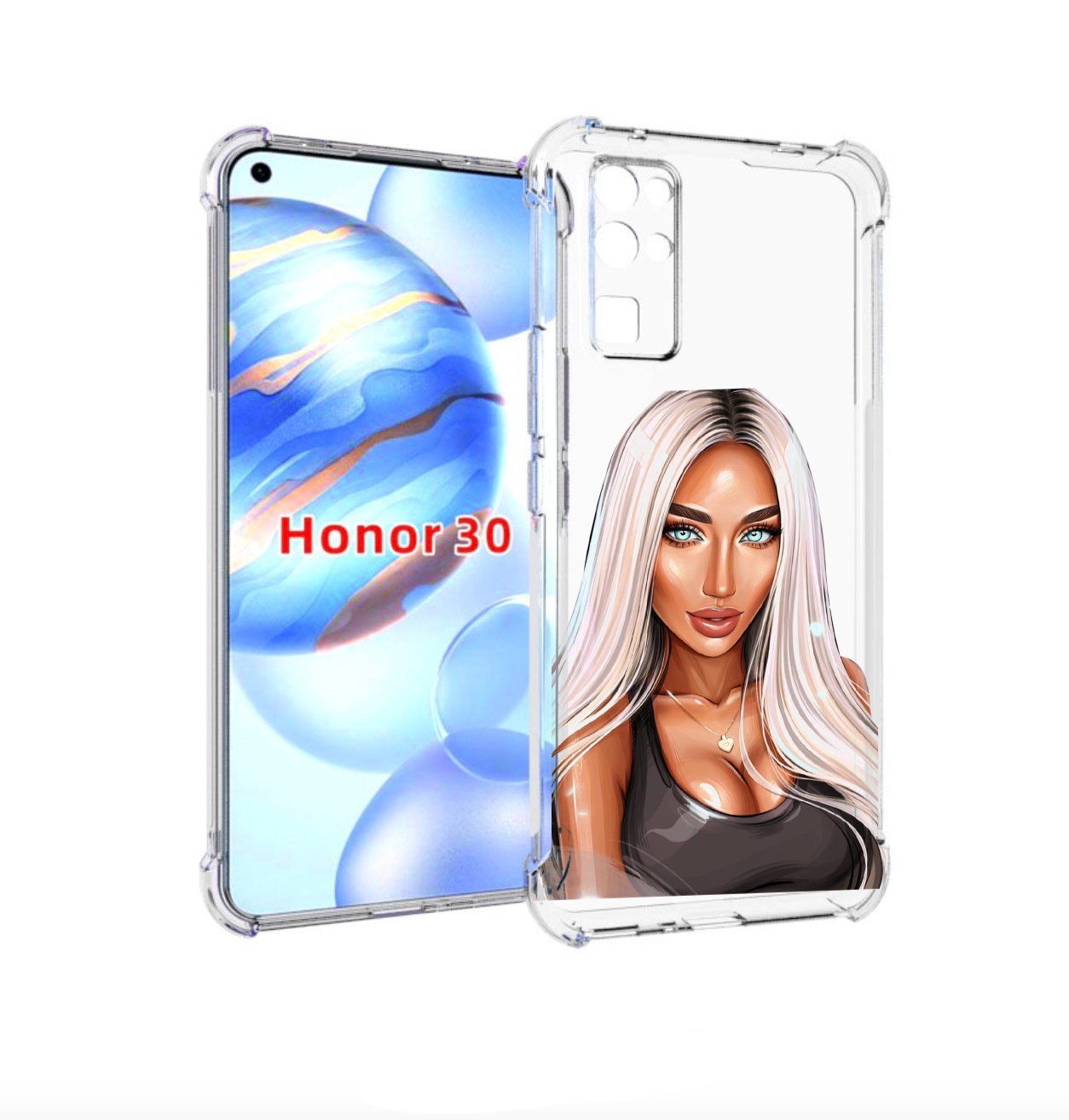 

Чехол бампер MyPads Блондинка женский для Honor 30 (BMH-AN10) пр, Прозрачный, Tocco
