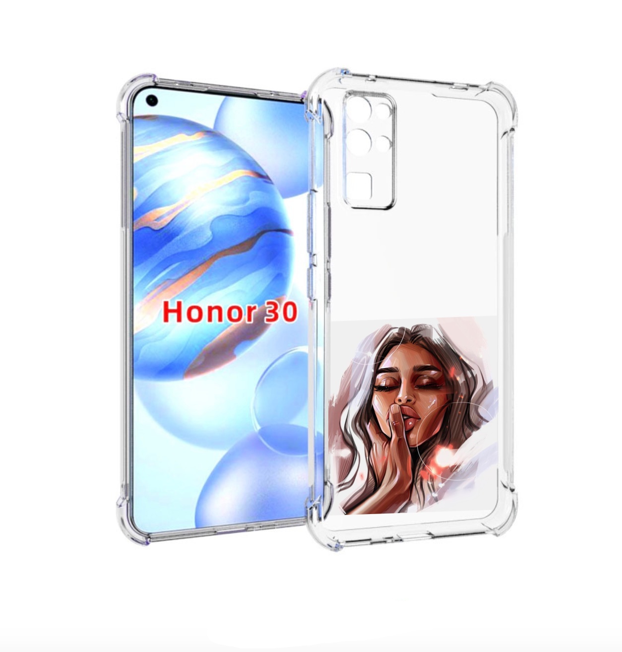 

Чехол бампер MyPads Большие-губы женский для Honor 30 (BMH-AN10), Прозрачный, Tocco