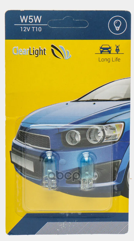 Лампа 12v W5w 5w 4300k Clearlight Blue Картон Cl-W5w-12v ClearLight арт. CL-W5W-12V