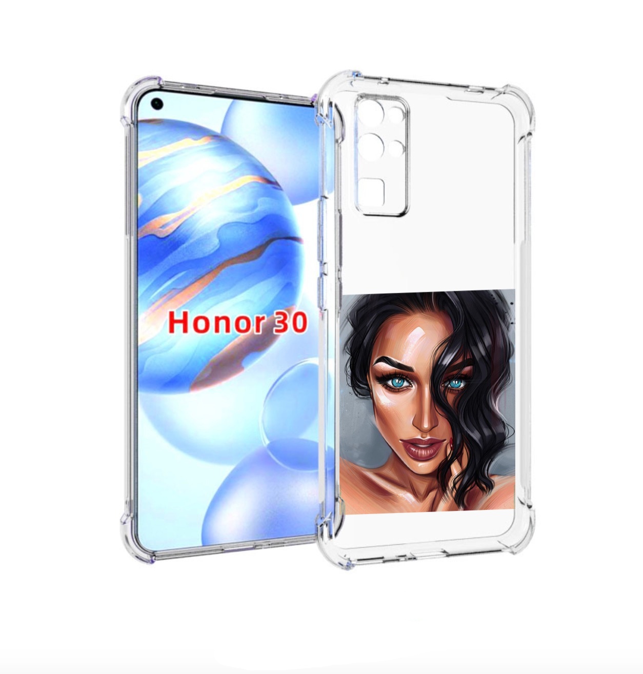 Чехол бампер MyPads Брюнетка для Honor 30 (BMH-AN10) противоударный