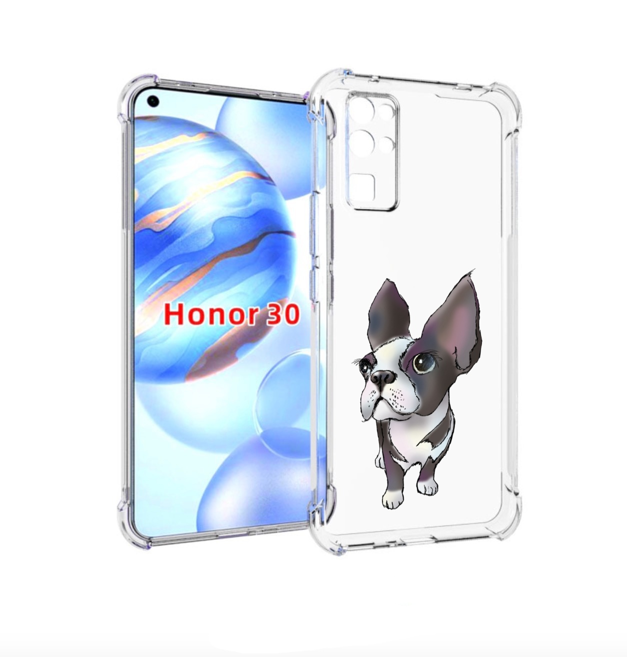 

Чехол бампер MyPads Бульдожка для Honor 30 (BMH-AN10) противоуда, Прозрачный, Tocco