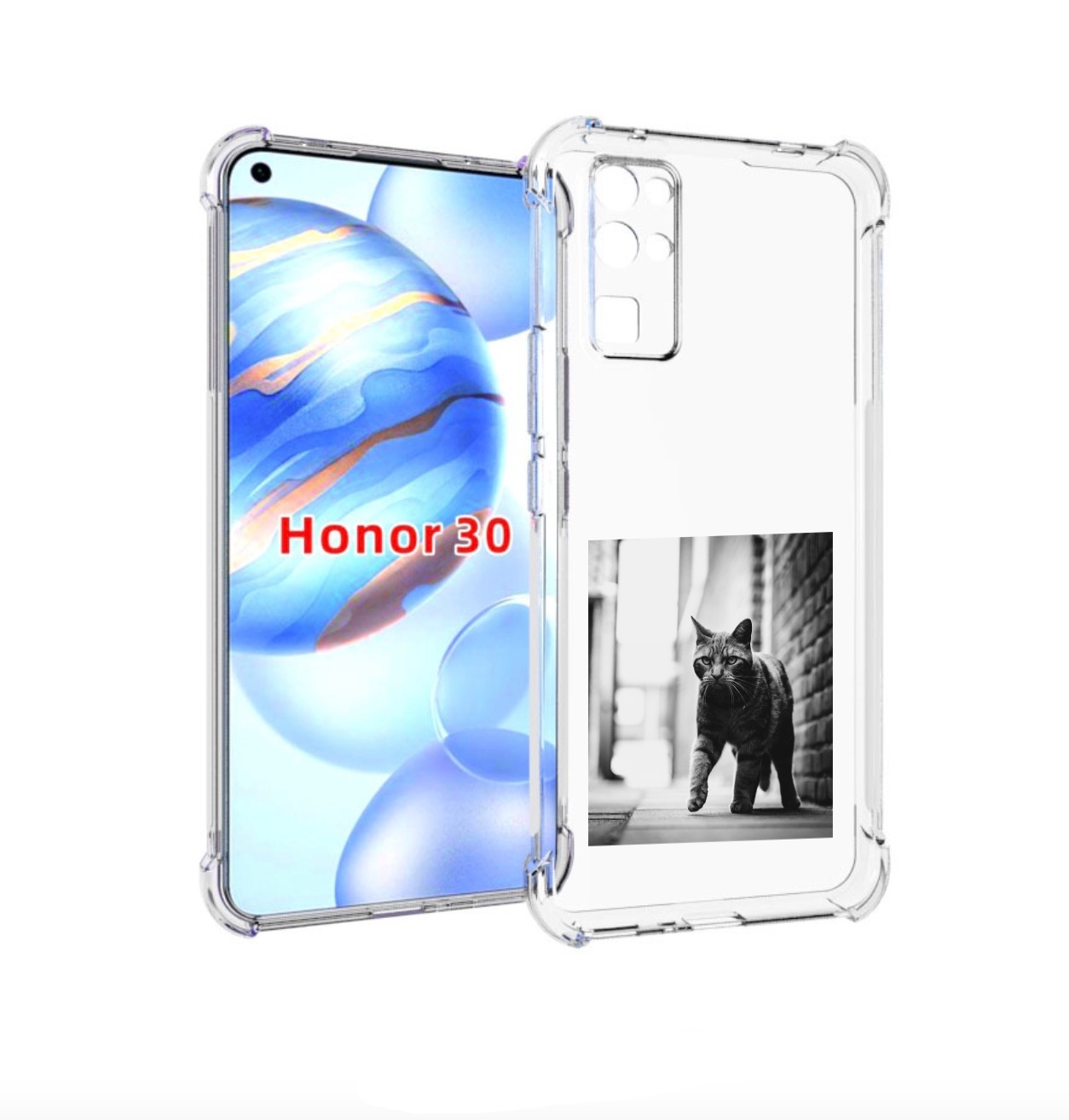

Чехол бампер MyPads Важный-кот для Honor 30 (BMH-AN10) противоуд, Прозрачный, Tocco