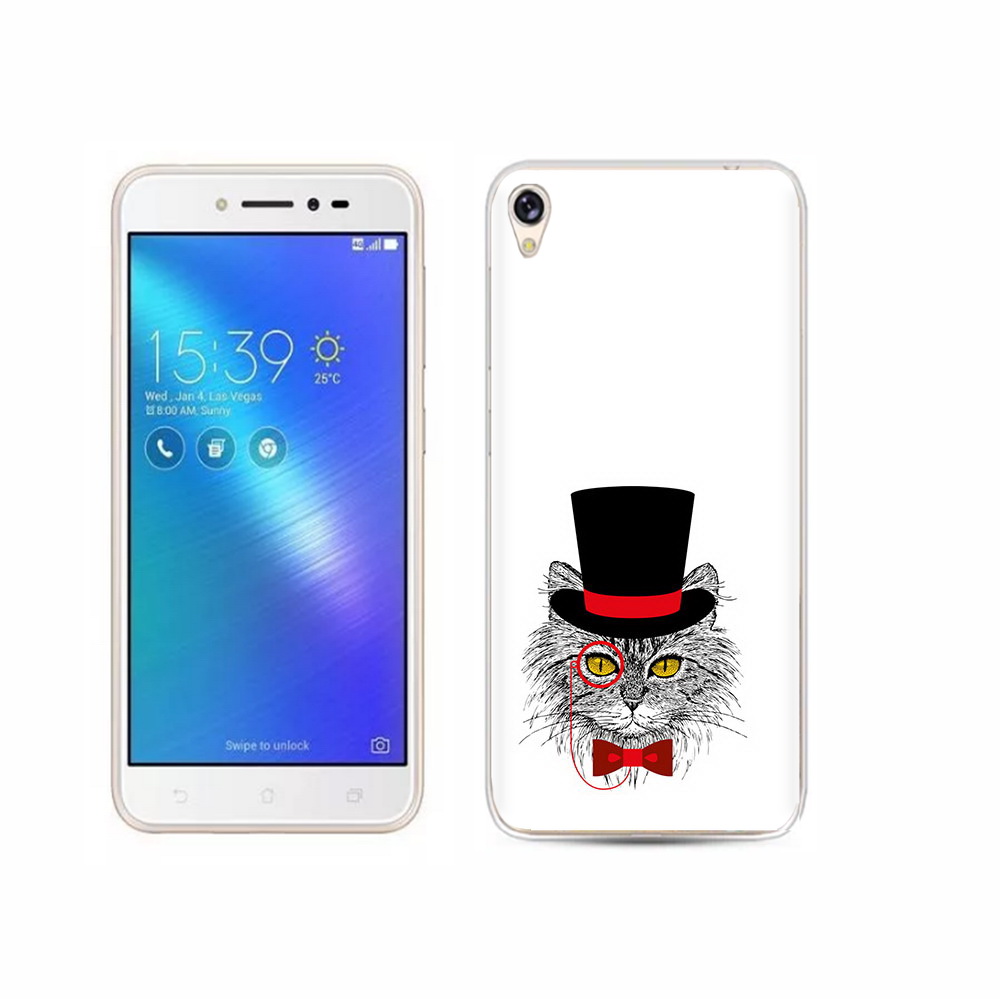 Чехол MyPads Tocco для Asus ZenFone Live (ZB501KL) кот в шляпе