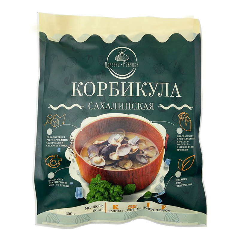 

Корбикула Царевна ракушка сахалинская в раковинах замороженная 300 г
