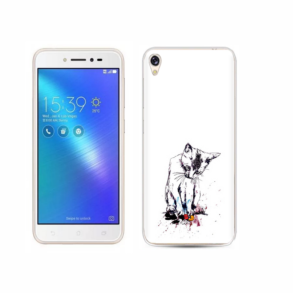 

Чехол MyPads Tocco для Asus ZenFone Live (ZB501KL) кот и микки, Прозрачный, Tocco