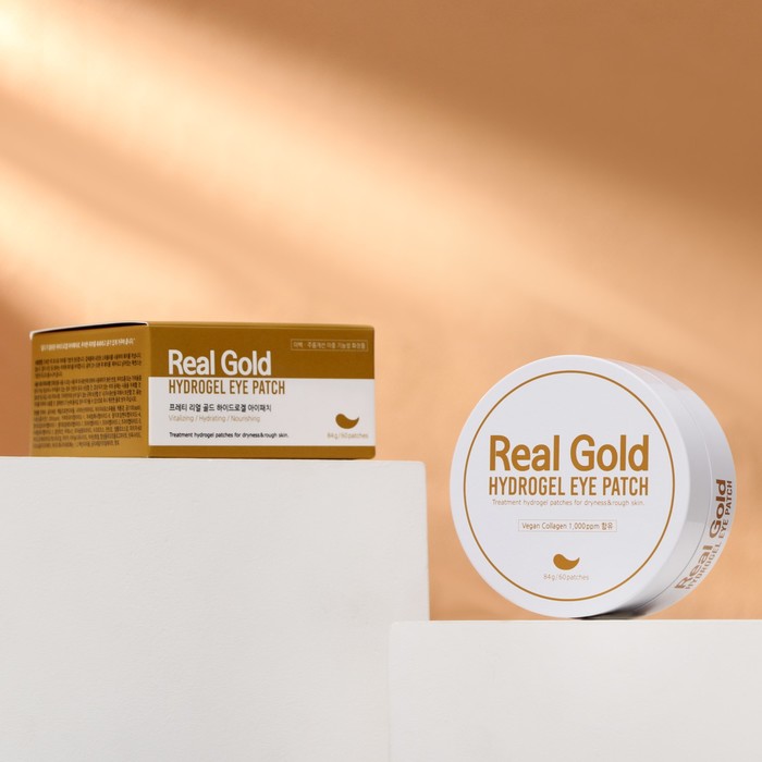 

Гидрогелевые патчи антивозрастные Real Gold с золотом и пептидами, 60 шт.