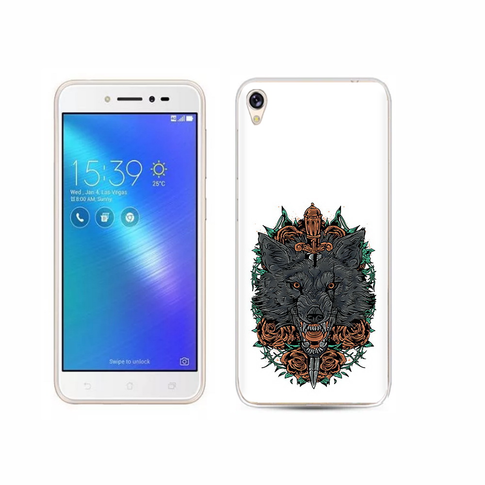 Чехол MyPads Tocco для Asus ZenFone Live (ZB501KL) красивый злой волк
