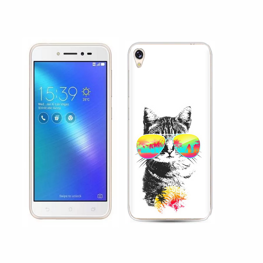 

Чехол MyPads Tocco для Asus ZenFone Live (ZB501KL) крутой кот, Прозрачный, Tocco