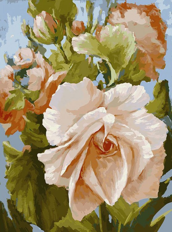 

Картина по номерам Белоснежка Роза, 30x40, Роза