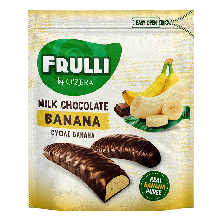 

Конфеты суфлейные O'Zera Frulli суфле банана в шоколаде 125 г