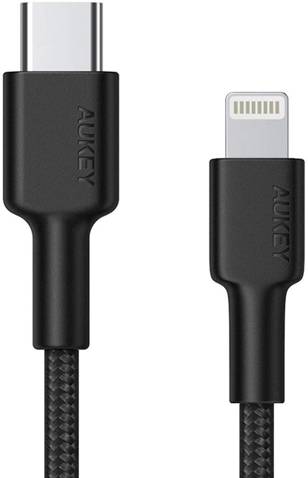 Кабель для iPhone, iPad Aukey Braided Nylon (CB-CL3) USB-C to Lightning 0.9m (Black)