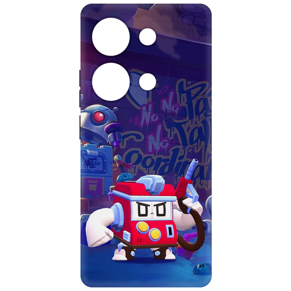 

Чехол-накладка Krutoff Soft Case Brawl Stars - V8-БИТ для Poco M6 Pro 4G черный