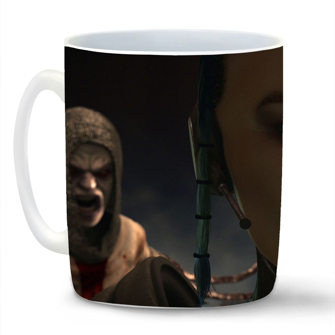 

Кружка CoolPodarok clive barkers jericho Девушка Зелёная косичка