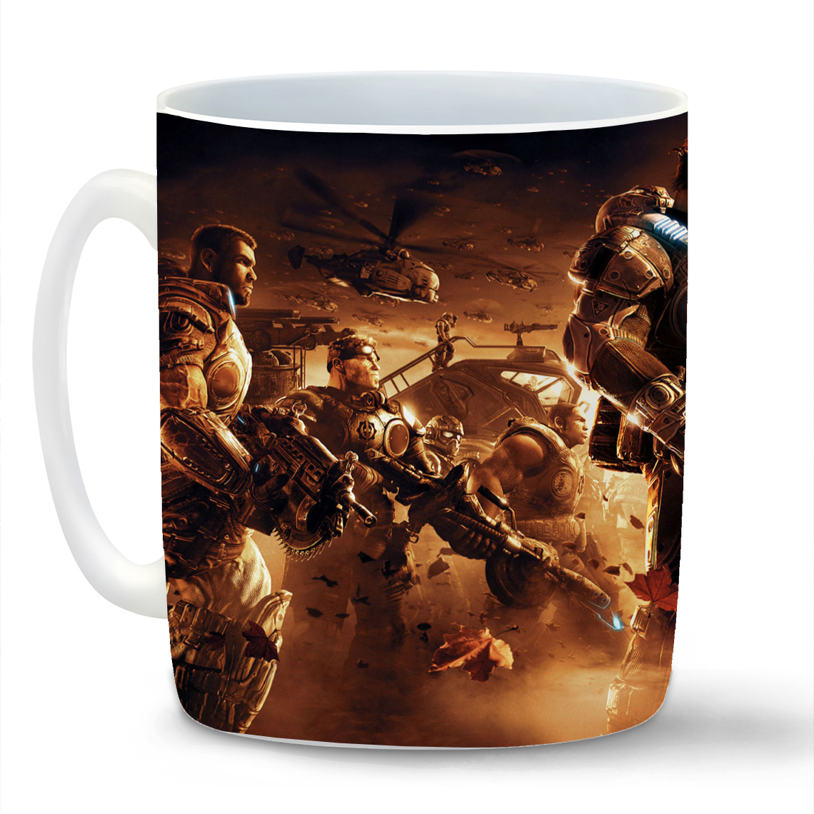 

Кружка CoolPodarok gears of war 2 Солдаты Туча вертолётов в небе