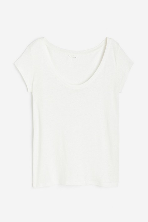 

Футболка женская H&M 118615700 белая L (доставка из-за рубежа), Белый, 118615700