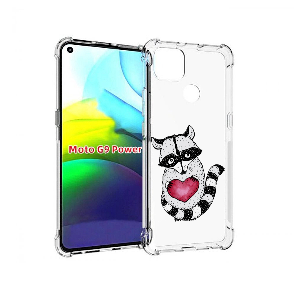 

Чехол MyPads Енот с сердечком для Motorola Moto G9 Power, Прозрачный, Tocco