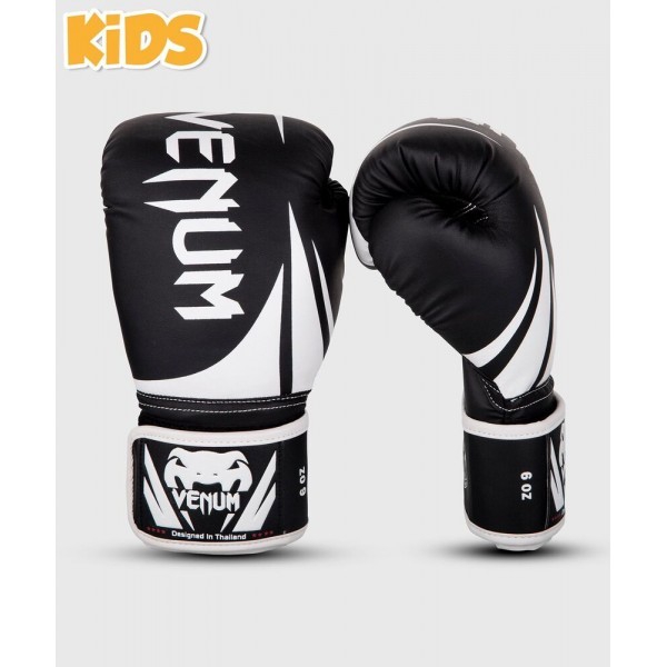фото Перчатки боксерские детские venum challenger 2.0 kids black/white 8 oz