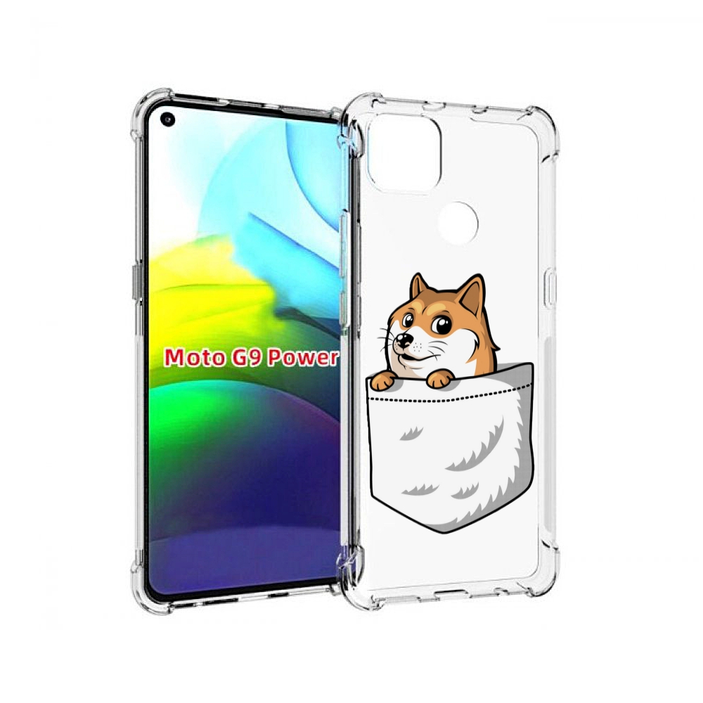 

Чехол MyPads Корги в кармане для Motorola Moto G9 Power, Прозрачный, Tocco