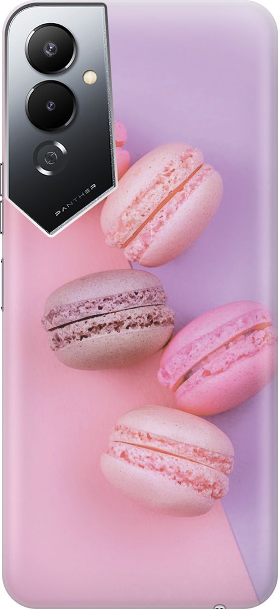 

Силиконовый чехол на Tecno Pova 4 с принтом "Розовые макаруны", Розовый;фиолетовый, 158049