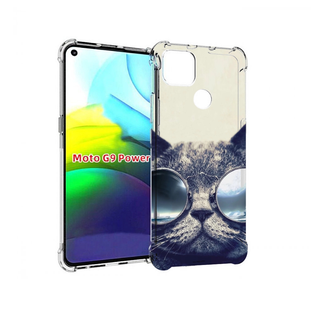 

Чехол MyPads Кот-в-очках-2 для Motorola Moto G9 Power, Прозрачный, Tocco