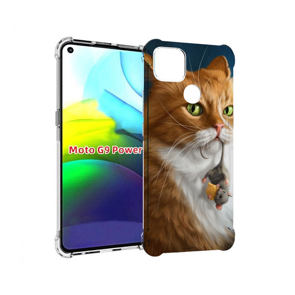

Чехол MyPads Кот-и-мышь для Motorola Moto G9 Power, Прозрачный, Tocco