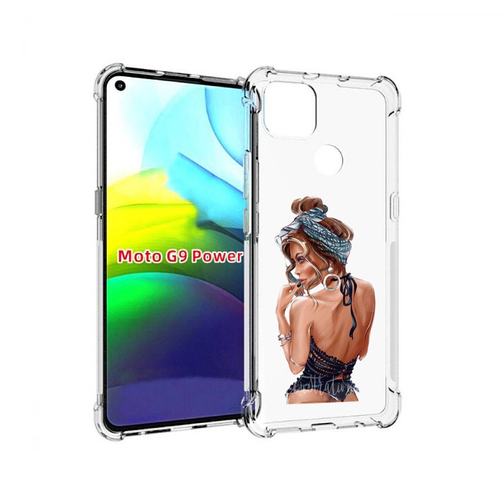 

Чехол MyPads Красивая-дама женский для Motorola Moto G9 Power, Прозрачный, Tocco