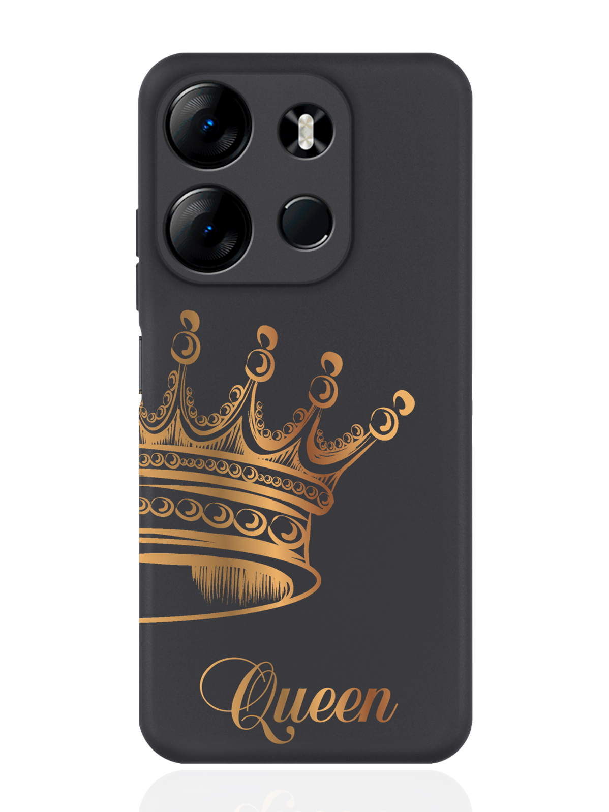 

Чехол MustHaveCase для Tecno Spark Go 2023/Tecno Pop 7 Pro Корона Queen черный, Черный;золотистый