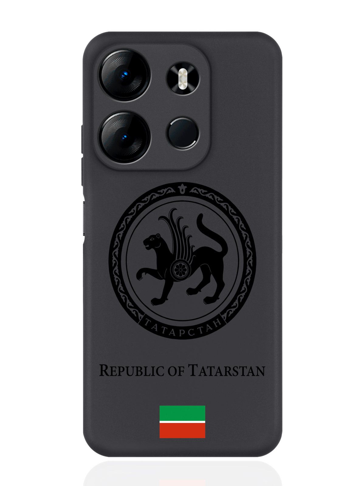 

Чехол для Tecno Spark Go 2023/Tecno Pop 7 Pro Черный лаковый Герб Татарстана черный