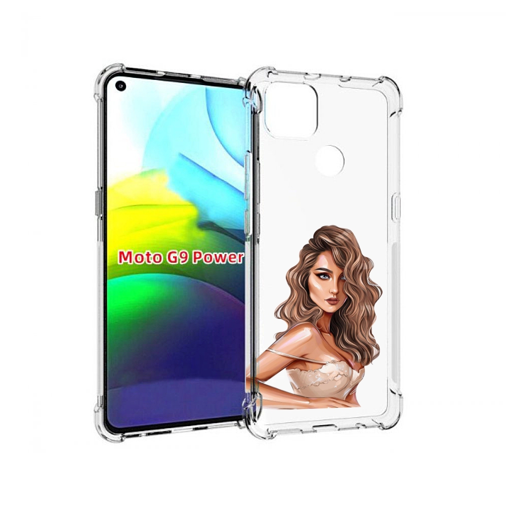 

Чехол MyPads Кудрявая-девушка женский для Motorola Moto G9 Power, Прозрачный, Tocco