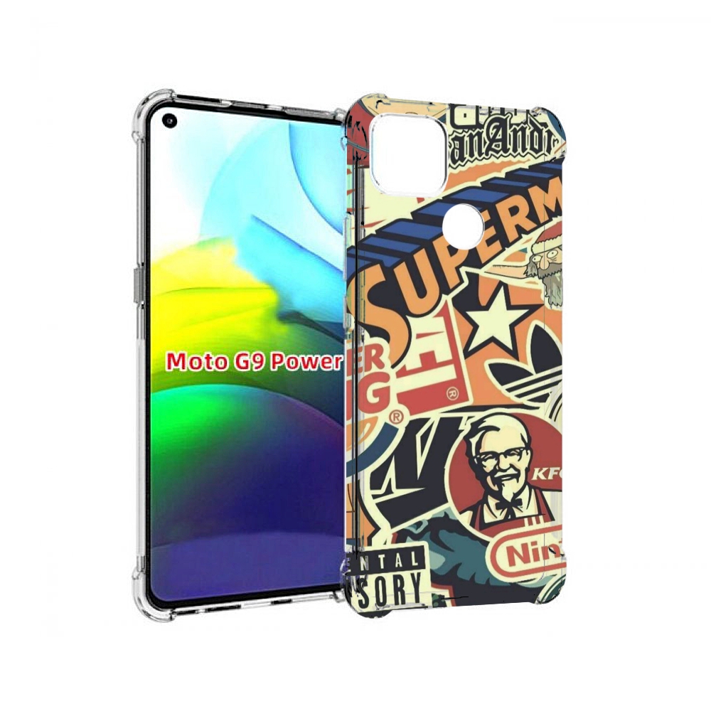 

Чехол MyPads Лейблы-на-постере для Motorola Moto G9 Power, Прозрачный, Tocco