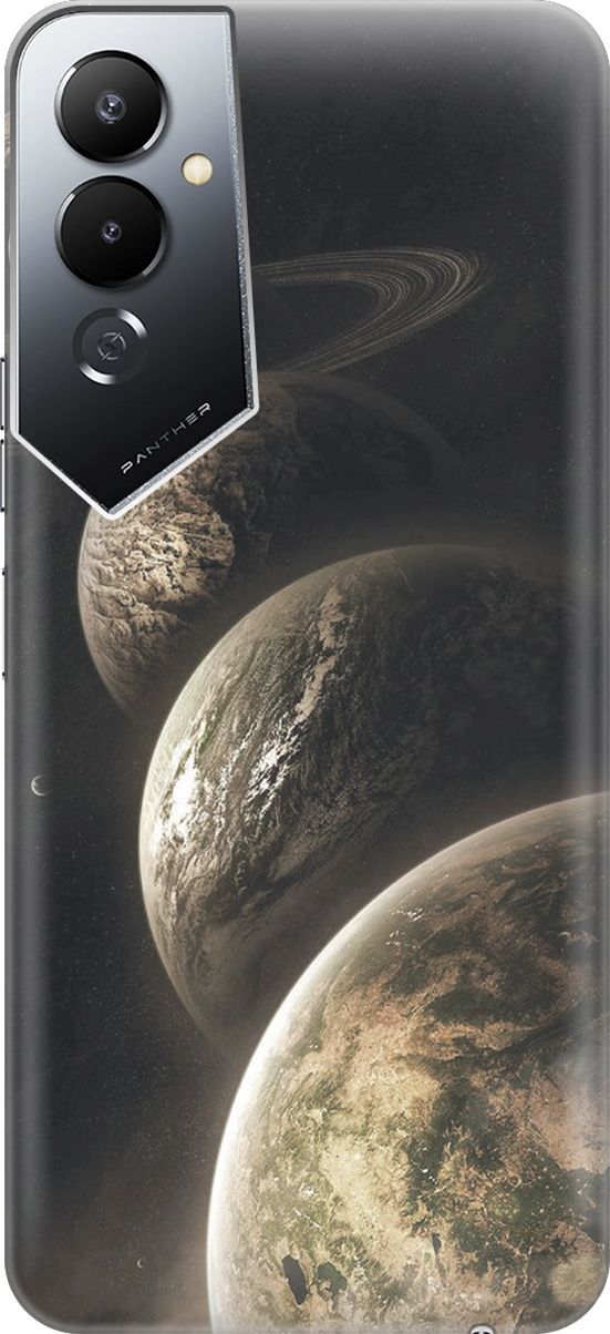 

Силиконовый чехол на Tecno Pova 4 с принтом "Парад планет", Бежевый;серый, 158048