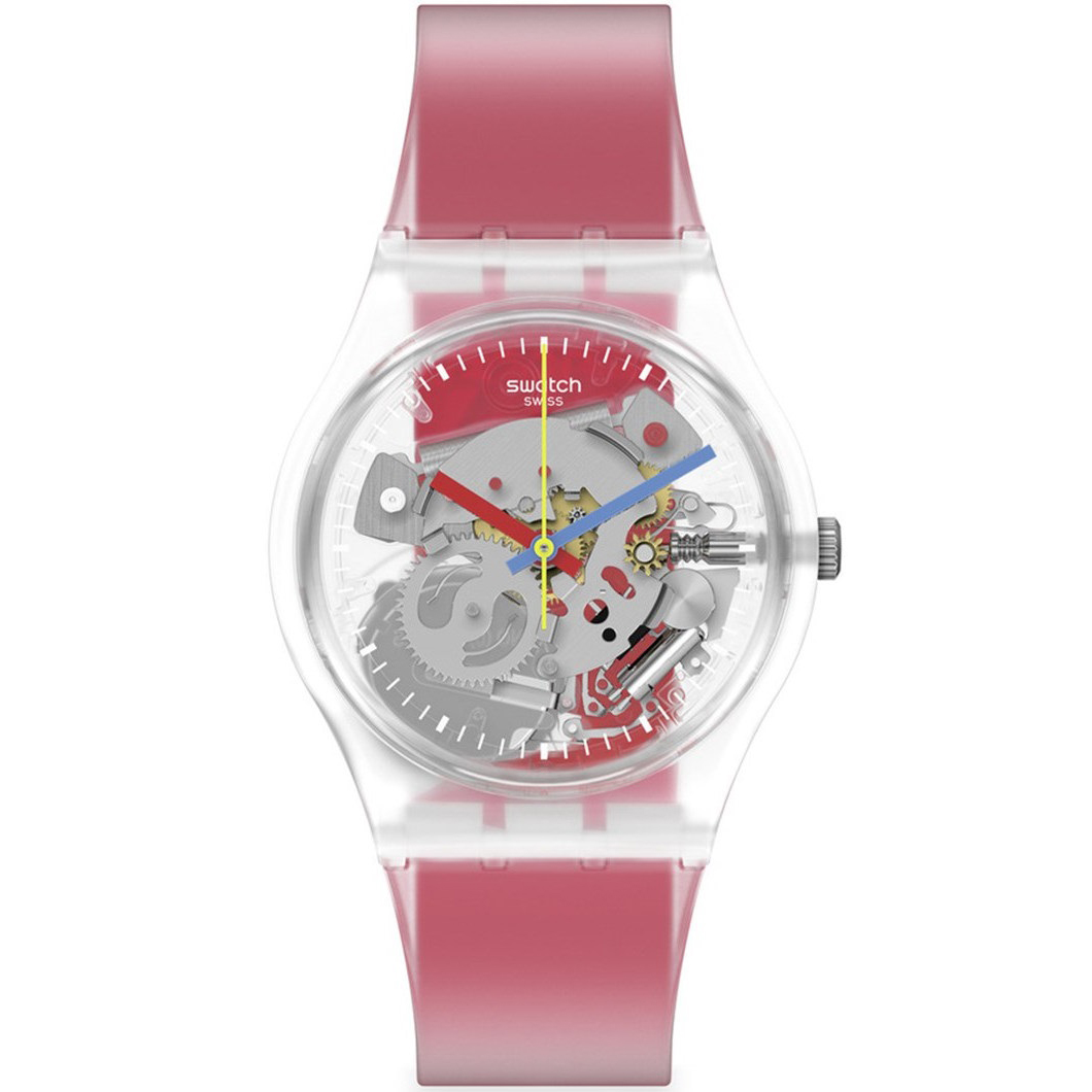 фото Часы наручные унисекс swatch clearly red striped