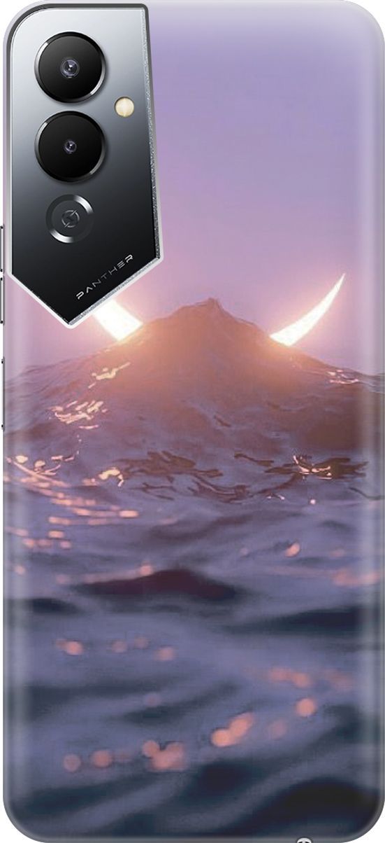 

Силиконовый чехол на Tecno Pova 4 с принтом "Месяц и море", Желтый;розовый, 158048