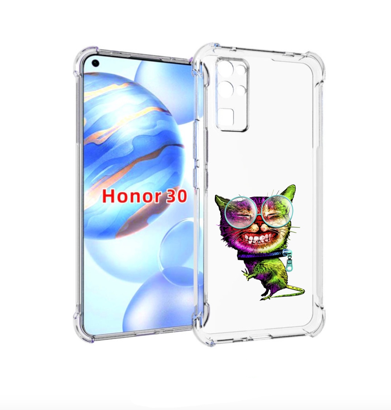 

Чехол бампер MyPads Веселый кот для Honor 30 (BMH-AN10) противоу, Прозрачный, Tocco