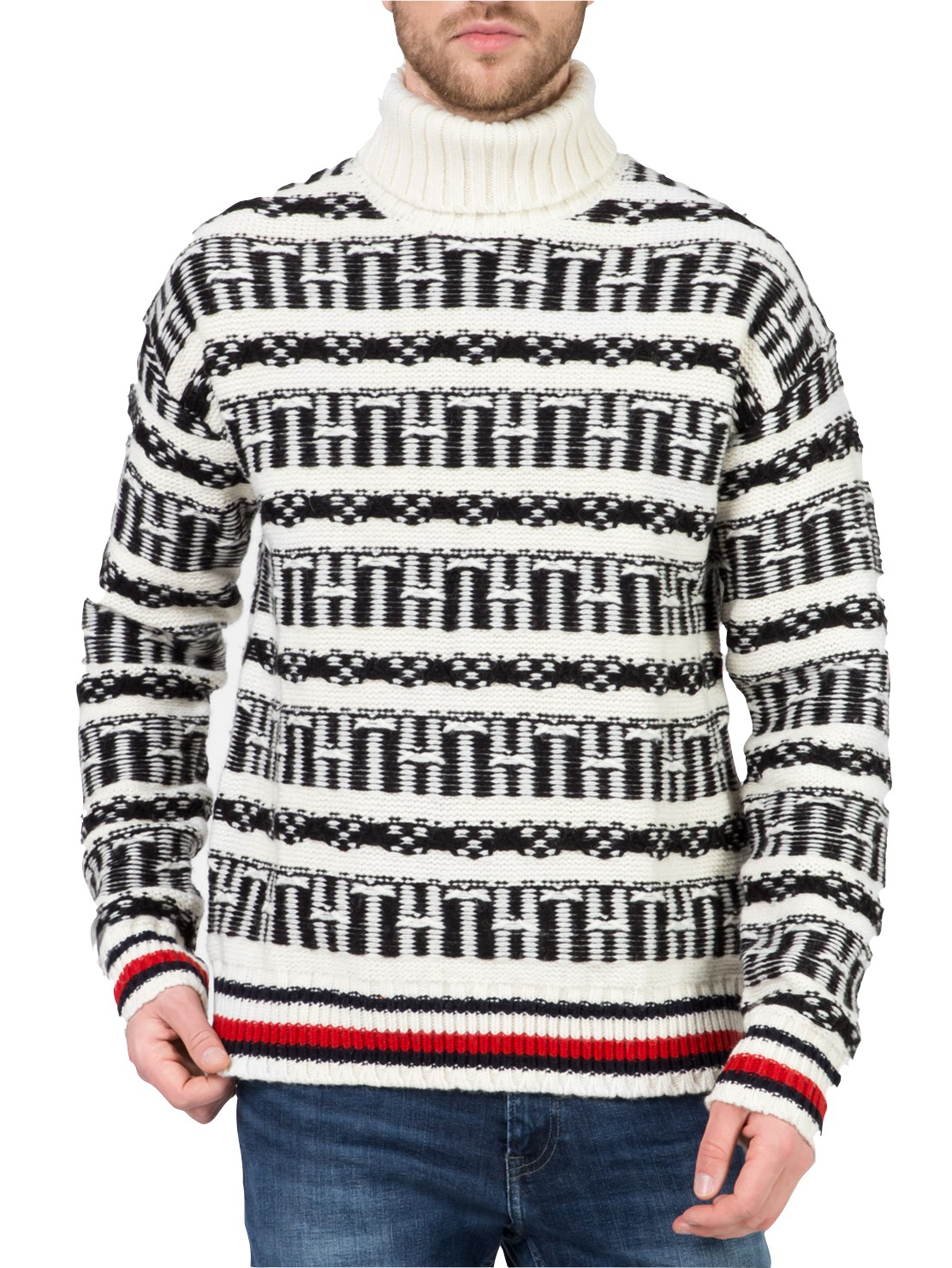 

Свитер Tommy Hilfiger в полоску MW0MW11695, белый, S