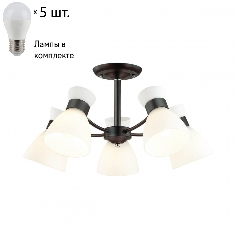 

Люстра потолочная Lumion Wilma с лампочками 4534/5C+Lamps E27 P45