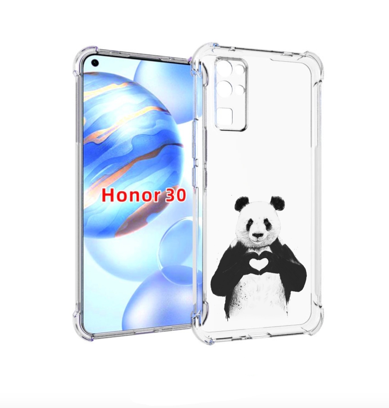 

Чехол бампер MyPads Влюбленная панда для Honor 30 (BMH-AN10) про, Прозрачный, Tocco