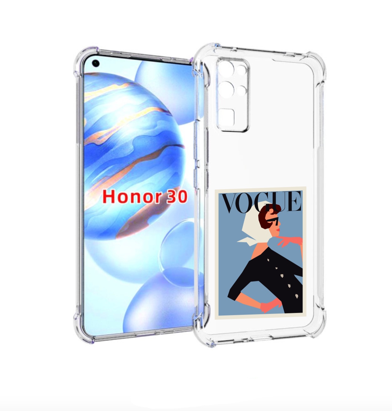 

Чехол бампер MyPads Вогуе картинка для Honor 30 (BMH-AN10) проти, Прозрачный, Tocco