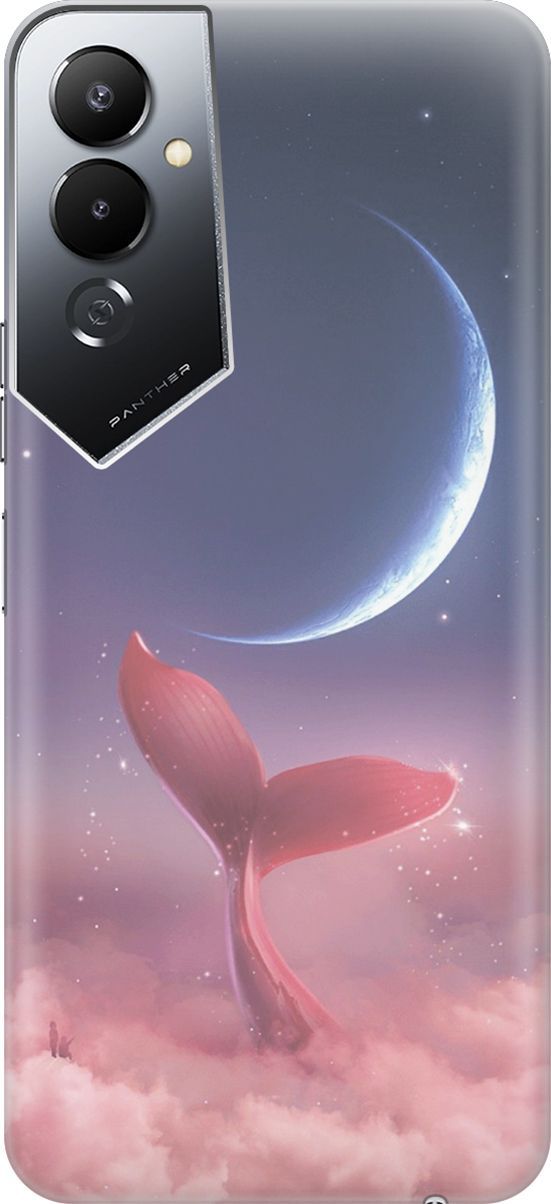 

Силиконовый чехол на Tecno Pova 4 с принтом "Небесный кит", Розовый;синий, 158037