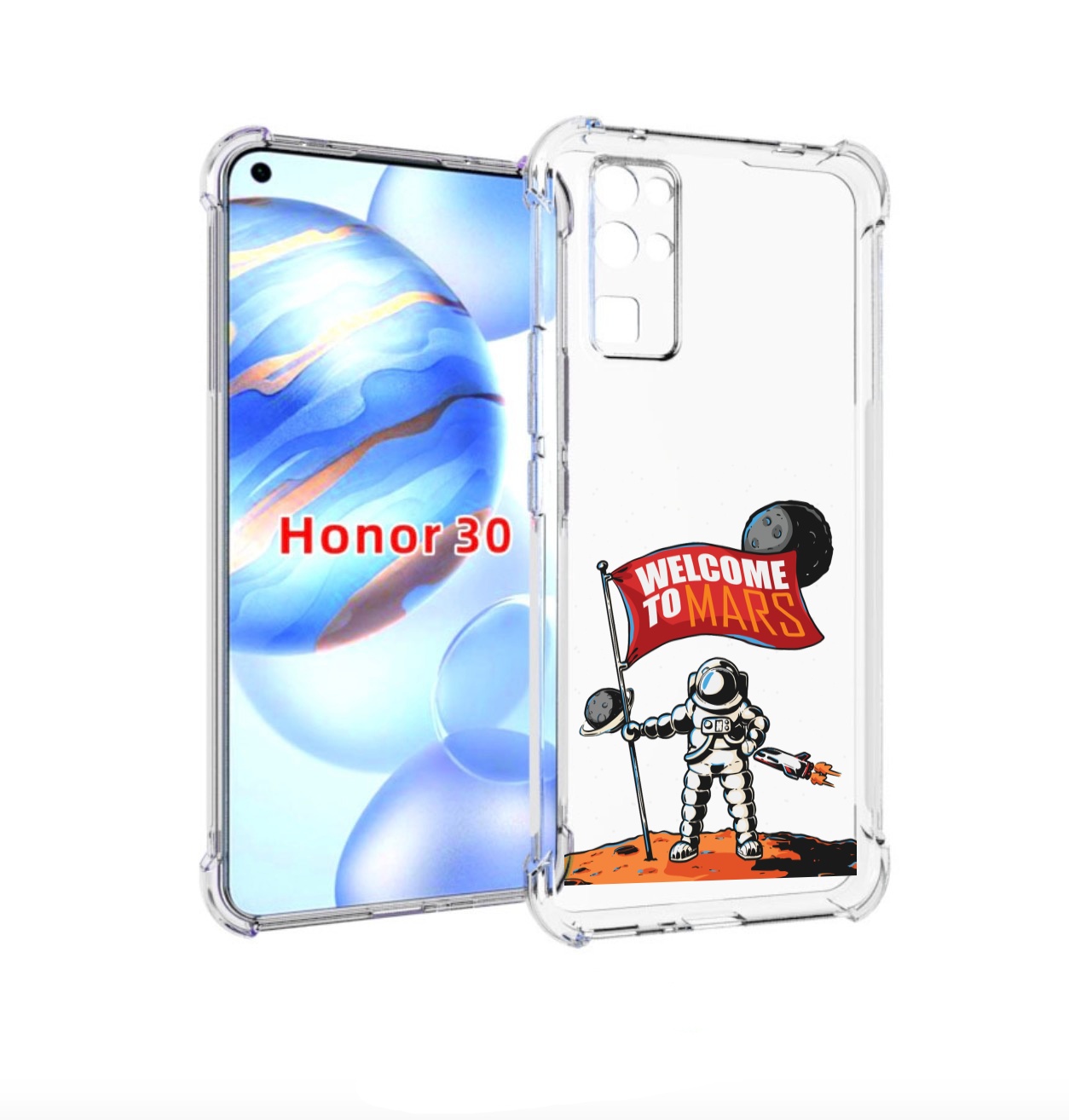 

Чехол бампер MyPads Вэлком-Марс для Honor 30 (BMH-AN10) противоу, Прозрачный, Tocco