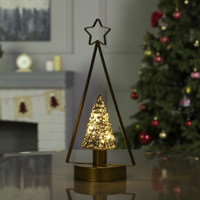 

Новогодний светильник Luazon Lighting Елка золотистая 9143339 белый теплый, Елка золотистая