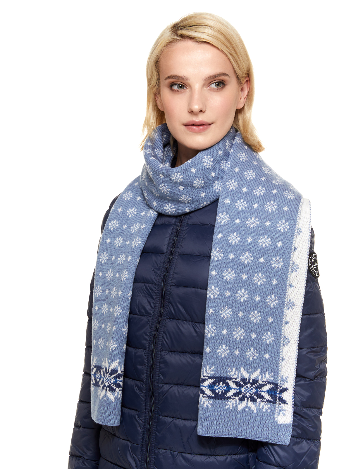 

Шарф женский Scandica Sandra белый/серо-голубой One Size, 071SCAW