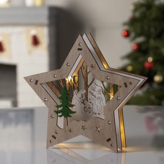 

Новогодний светильник Luazon Lighting Звездный лес 9143307 белый теплый, Звездный лес