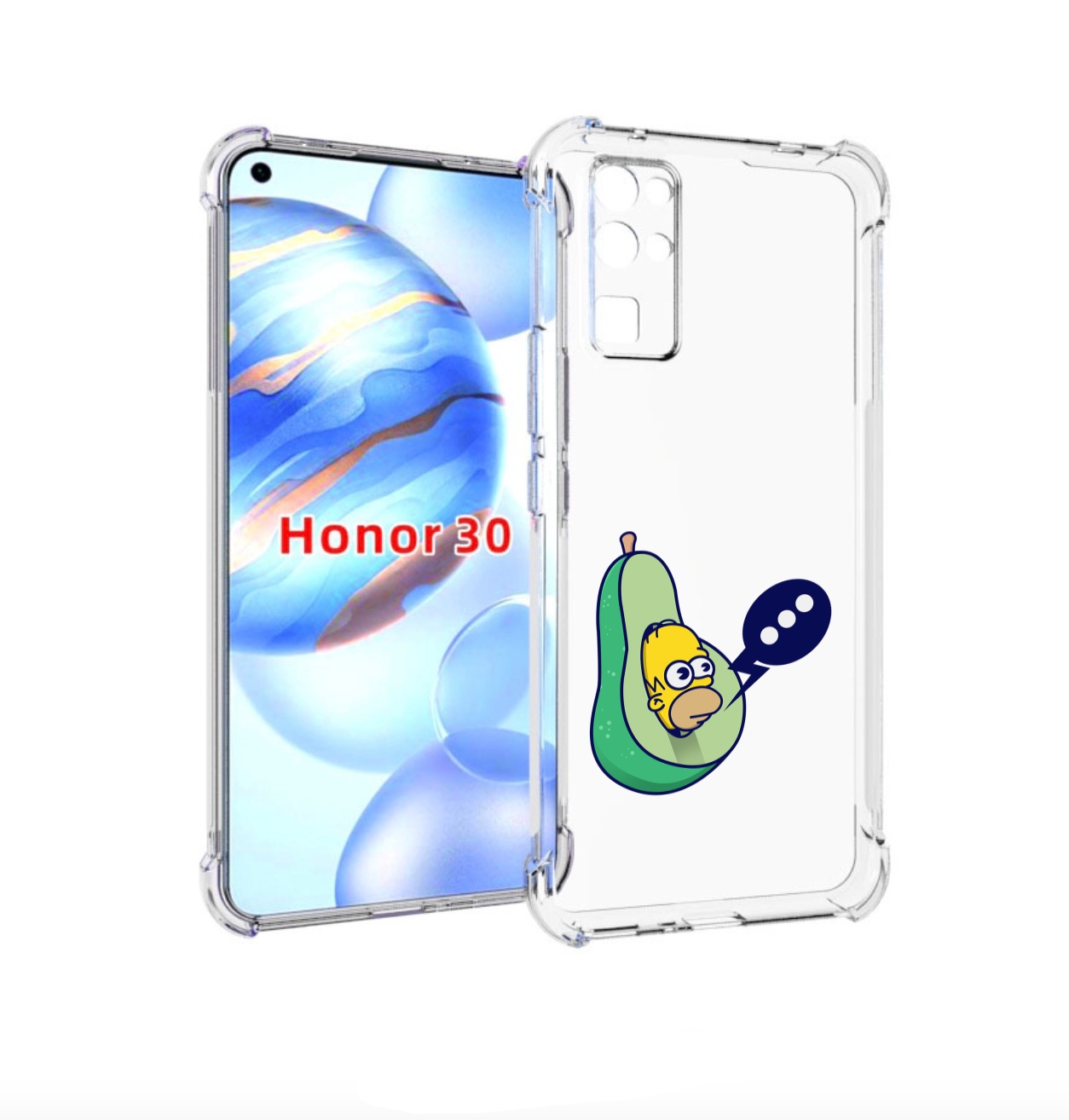 

Чехол бампер MyPads Гомер-авокадо для Honor 30 (BMH-AN10) против, Прозрачный, Tocco