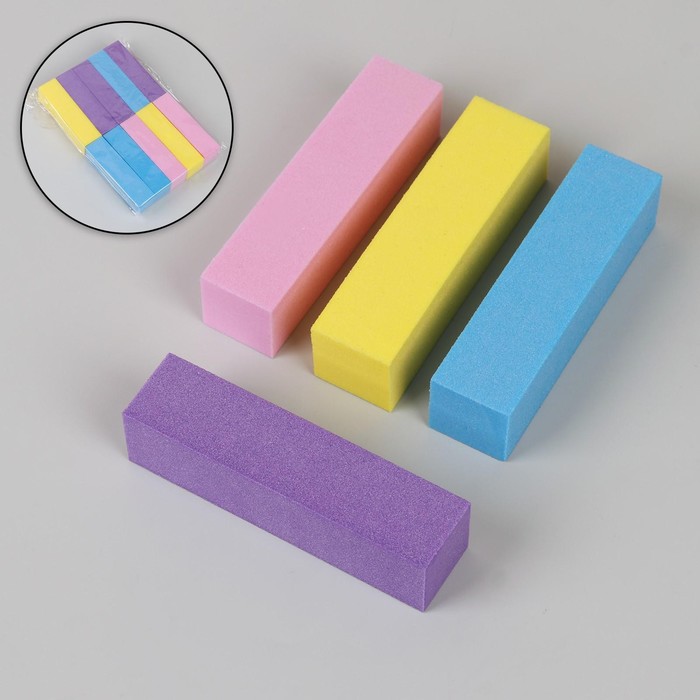 

Баф наждачный для ногтей, четырёхсторонний, 9 × 2,5 × 2,5 см, цвет МИКС